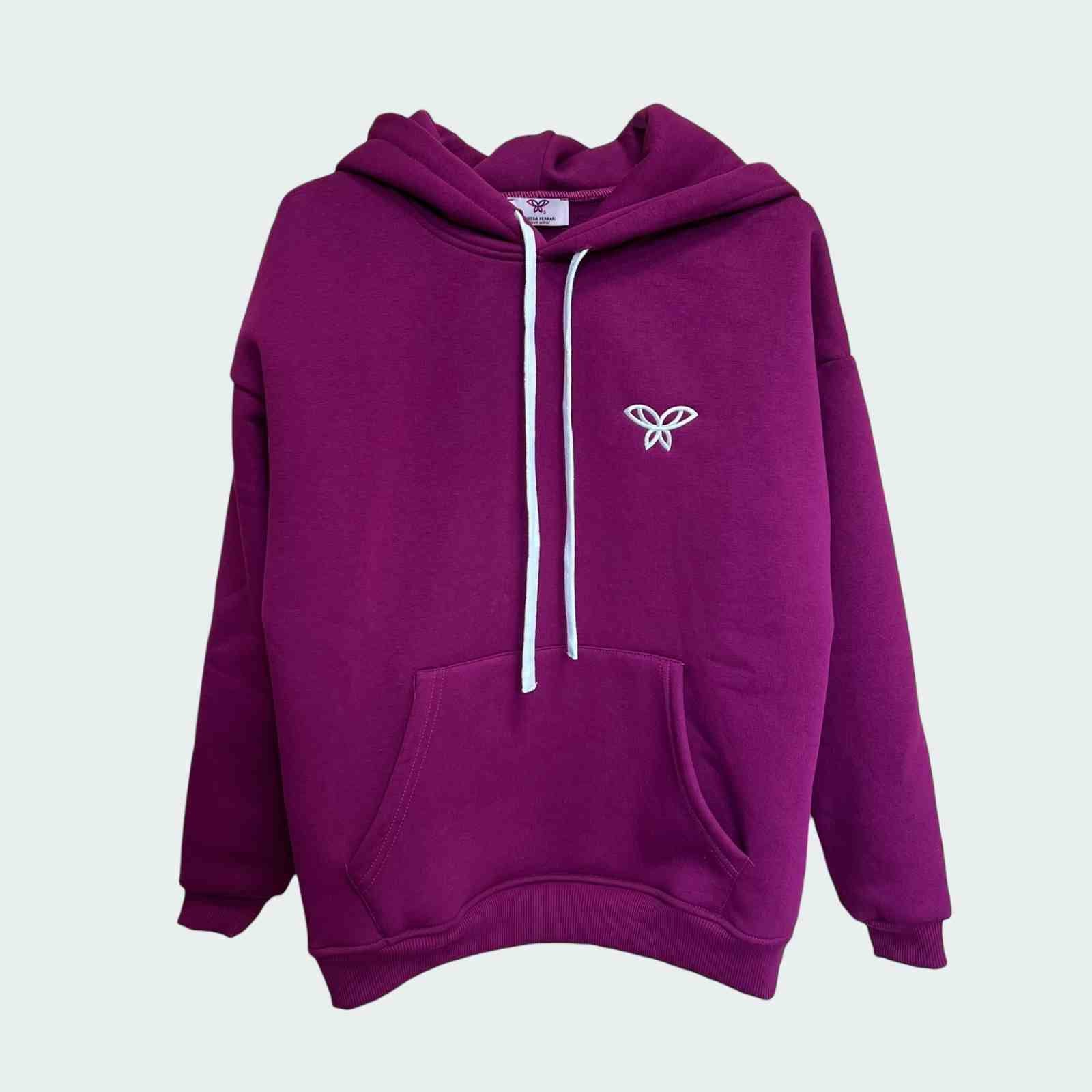 Felpa con cappuccio- Ricamo e coulisse abbinati