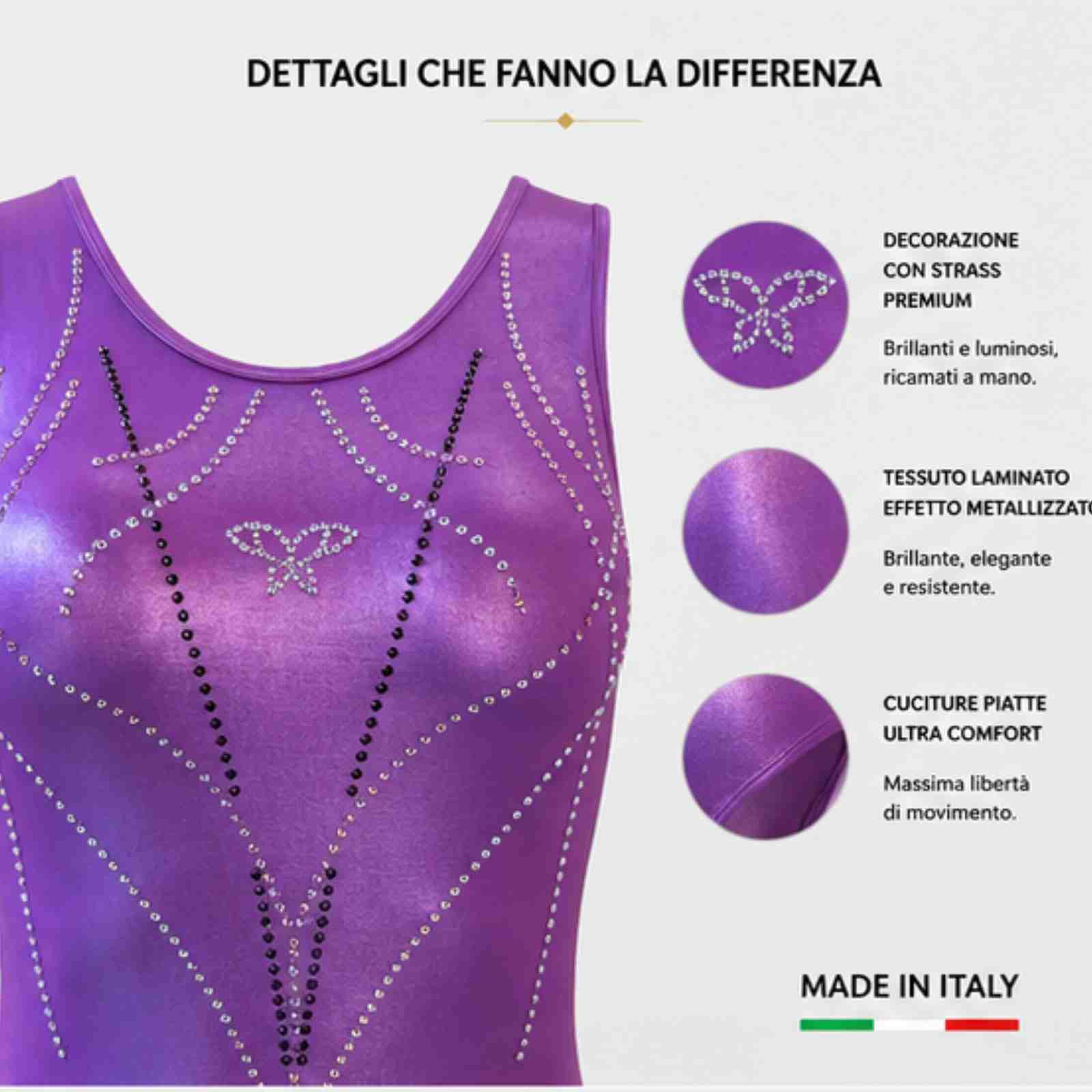 Body Smanicato IRIS Lurex Lilla