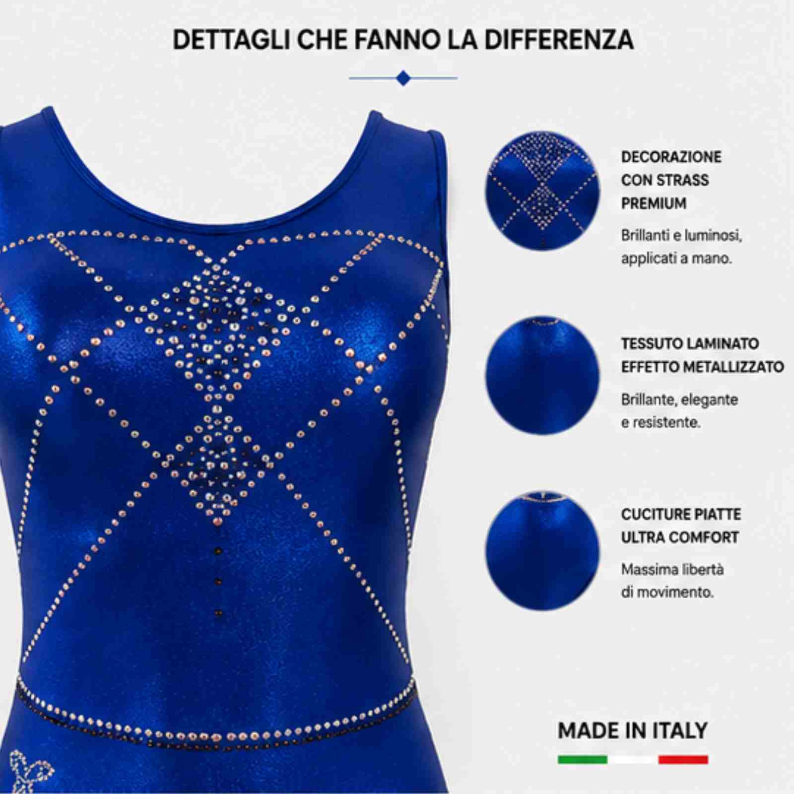 Body Smanicato DALIA Lurex Blu