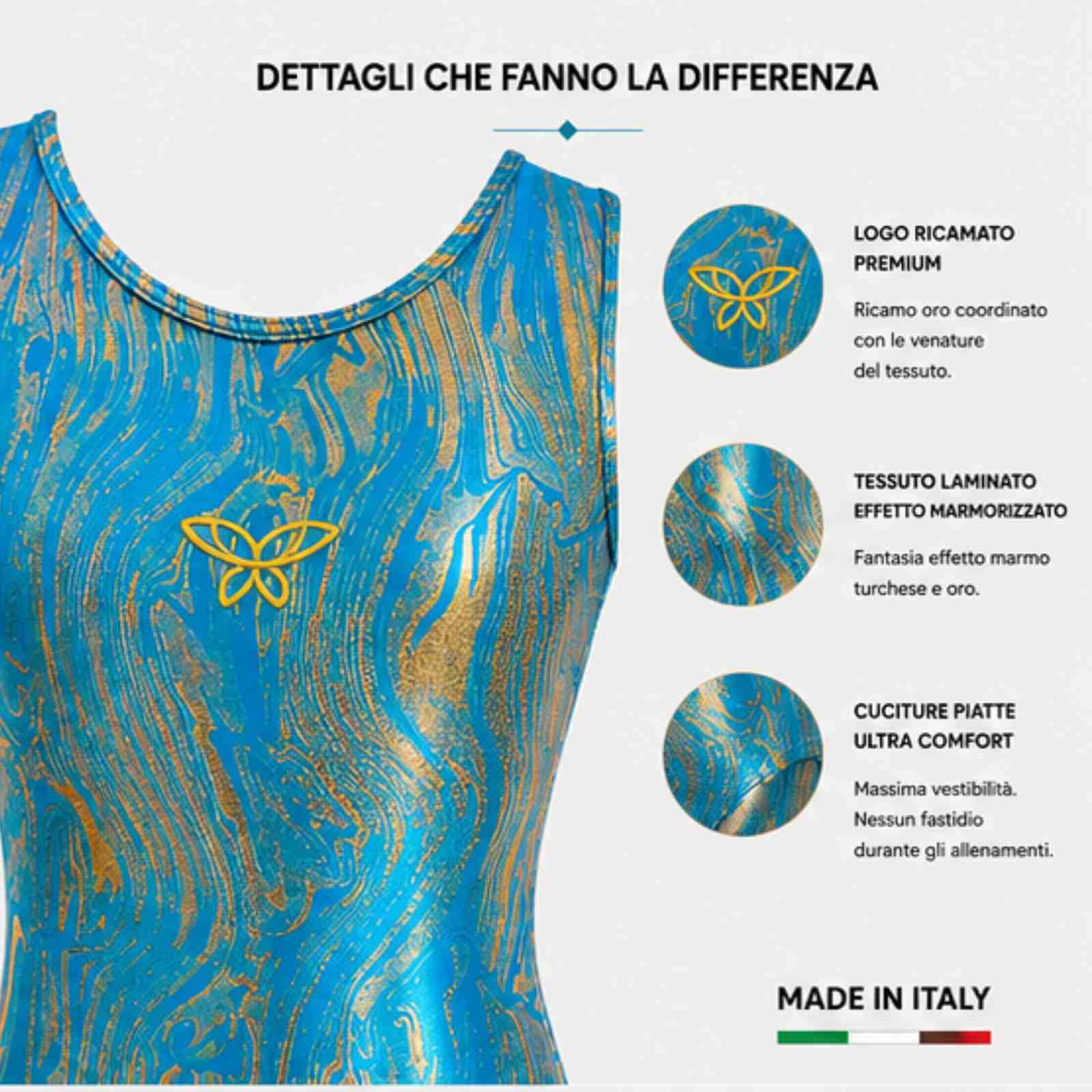 Body Marmo Turchese/Oro