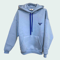 Felpa con cappuccio- Ricamo e coulisse abbinati