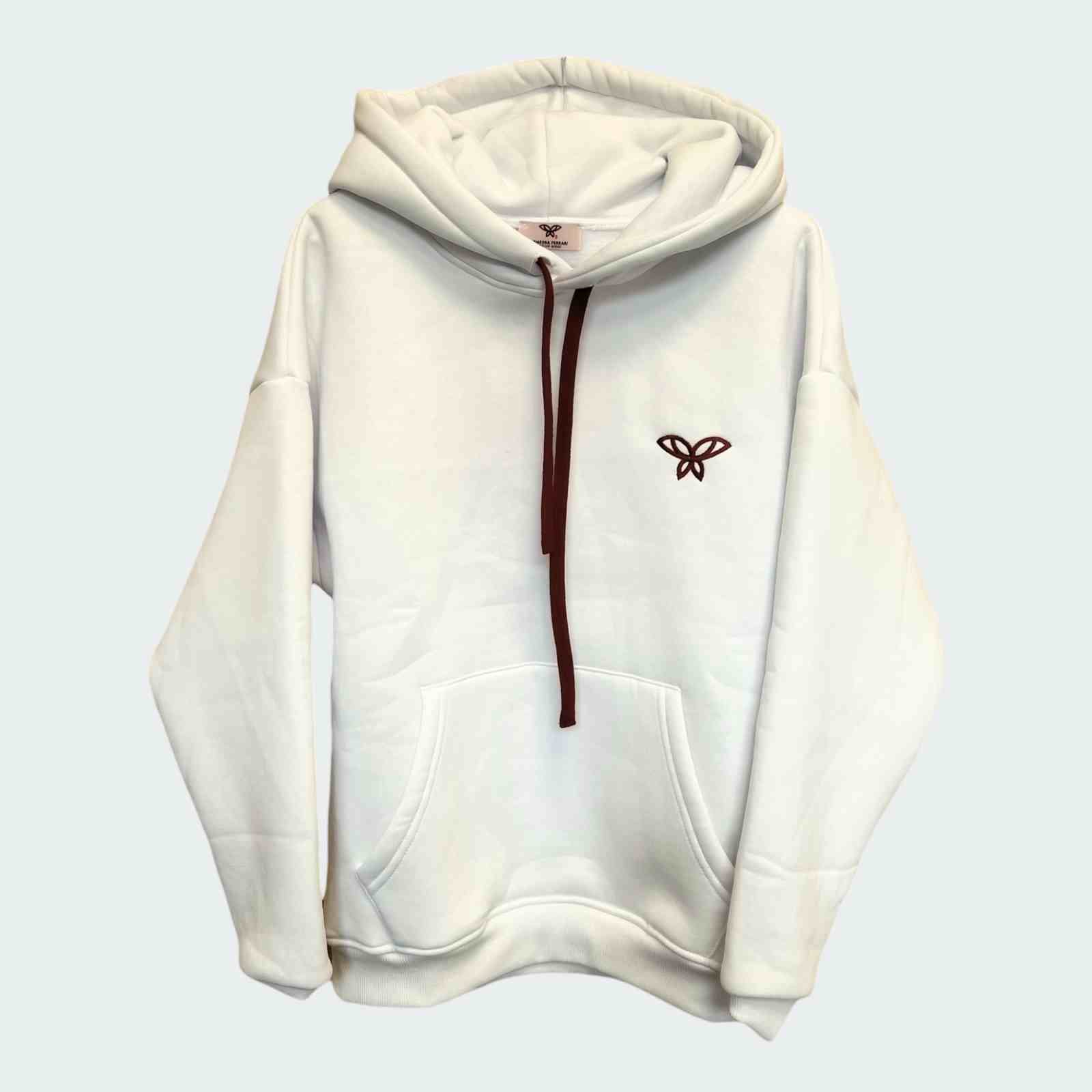 Felpa con cappuccio- Ricamo e coulisse abbinati