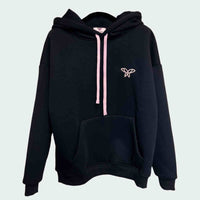 Felpa con cappuccio- Ricamo e coulisse abbinati