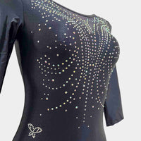 Body London manica 3/4- Lurex Blu notte
