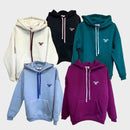 Felpa con cappuccio- Ricamo e coulisse abbinati