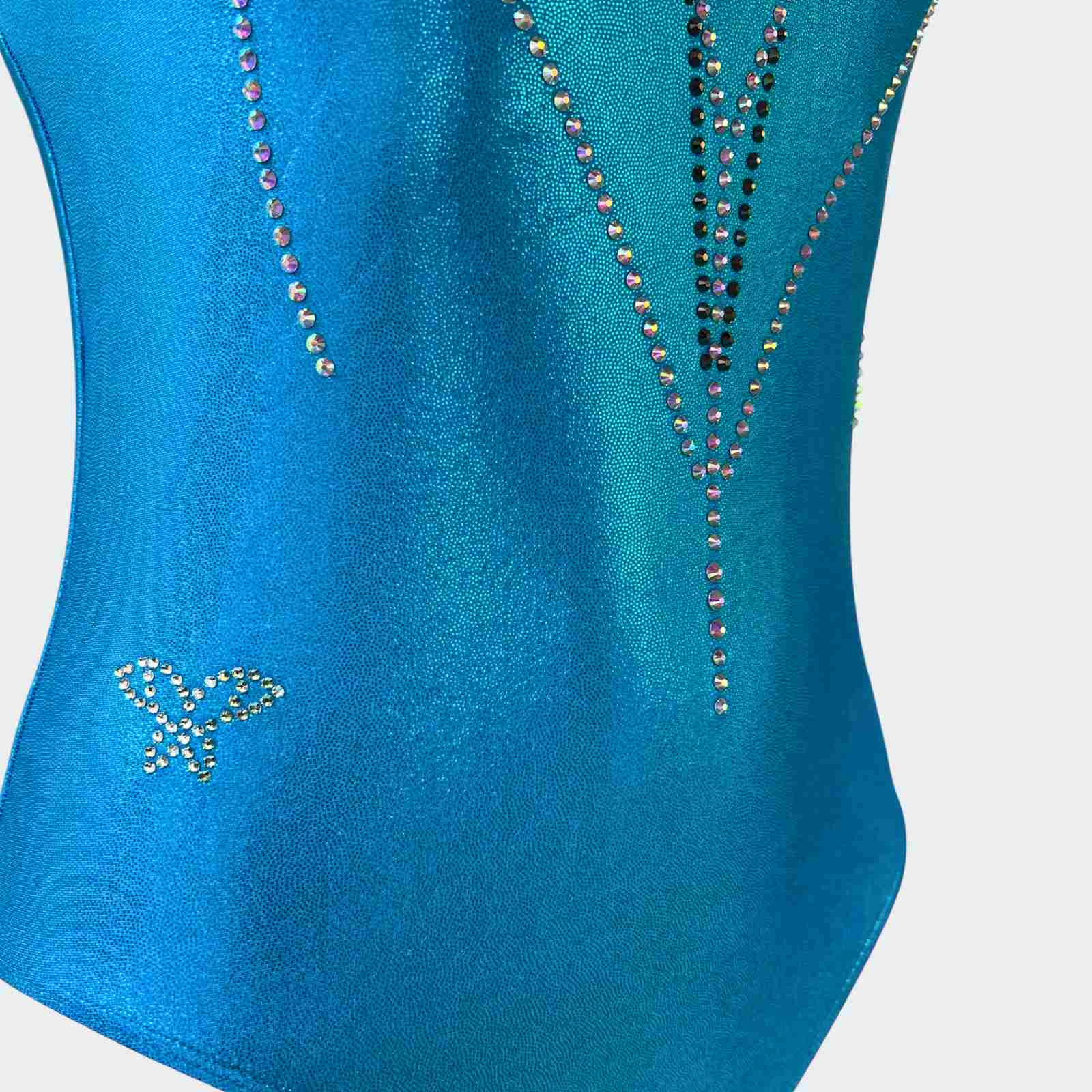 Body Smanicato IRIS Lurex Azzurro